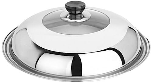 Topfdeckel Aus Edelstahl Universeller Kochtopfdeckel Griff Hitzebeständig für Suppentopf Wok Dampfgarer Praktisch und Stilvoll