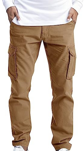 Herren Cargohose 100% Baumwolle Hose Herren Winter Taschen Outdoorhose #1