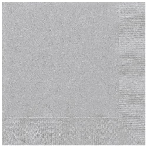 Unique 80801 - Papierservietten – 13 cm – Silber Farben – 20 Stück (1 Stück)