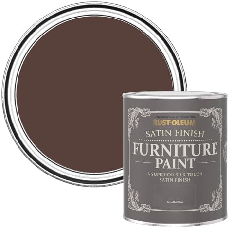Rust-Oleum rot Möbelfarbe mit Seidenglanz-Finish, geruchsarm und wasserbasiert für Innenholz - Valentina 750ML