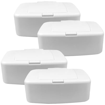 COSMEVIVI 4stücke Feuchttücher Spender Kasten Nachfüllbare Aufbewahrungsbox Für Babypflegetücher Hygiene Box Aus Kunststoff Staubdicht Für Wohnzimmer Schlafzimmer Kinderzimmer