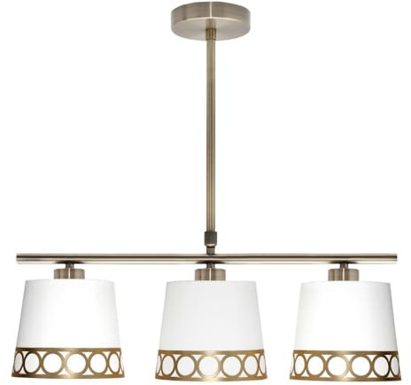 Lámpara de sobremesa 3xE14, color blanco y oro, dimensiones 56x16 cm, ideal para decorar y ambientar espacios interiores.