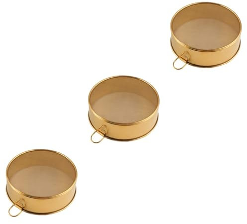 CAFIEDR Mehlsieb-Trio aus Edelstahl – Backutensilien zum schonenden Filtern, rundes Maschensieb-Set für Zucker, Pulver und mehr