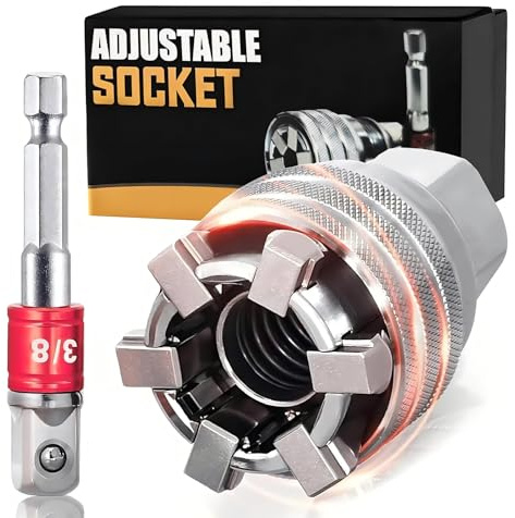 Yuentoen Llave de tubo universal ajustable, llave universal de 10-19mm, tuerca universal, llave de tubo universal con adaptador de 65mm