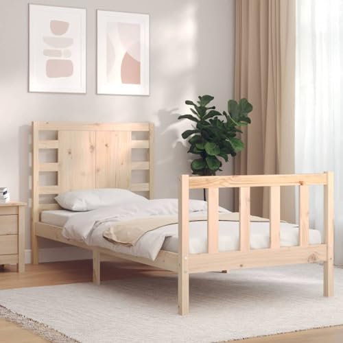 Sufrk Massivholzbett mit Kopfteil Bettgestell Bodenbett Paletten Bett Boxspringbett - 3192781