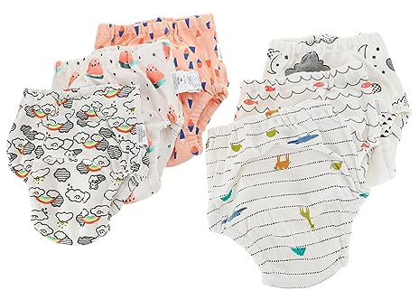 MERRYHAPY Windelhosen Für Neugeborene Trainingshosen Aus Baumwolle Babyslips Mit Gummizug Atmungsaktiv Und Hautfreundlich Cartoon-muster