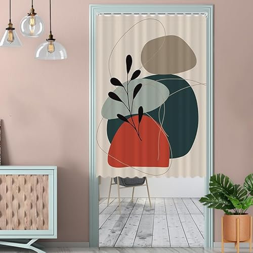 Türvorhang Beige Rot Schwarz Küchenvorhänge Polyester Raumteiler Vorhang Waschbar Vorhänge Kurz Küchenvorhang Langlebig Fliegenvorhang Terrassentür tür Vorhang Verdickung Vorhang Tür 90x150