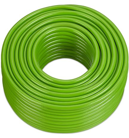 Relaxdays trädgårdsslang 70 m, universell vattenslang, 1/2 tum, rabatter och gräsmatta bevattning, plast, ljusgrön