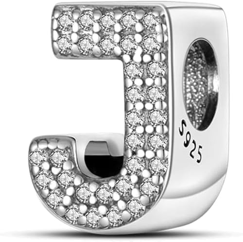 XWN Buchstabe Charm Anhänger Damen Alphabet A-Z 925 Sterling Silber für Armband Charms Beads passend für Pandora Armband und Halskette, Kompatibel mit Europäischen Armbänder für Frauen Z240