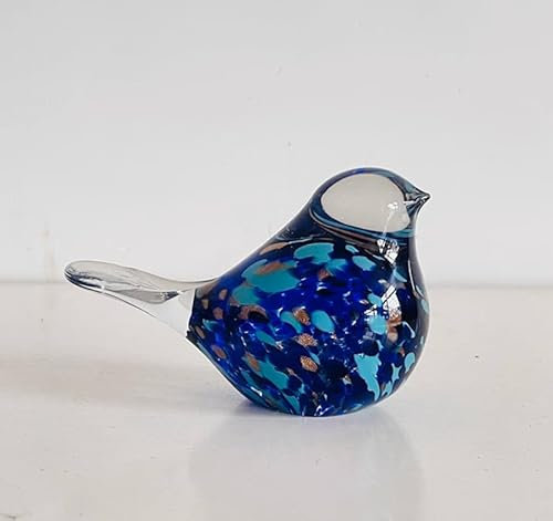 DECRZPB Handgemachte Glas blau Vogel Elster Taube Figur geblasen Kristall Glasur Briefbeschwerer Ornament Geschenk Tisch Home Decor