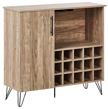 Vinskåp Vinställ Sideboard Spånskiva Förvaring Matsalsmöbler Ljusbrun Eliston