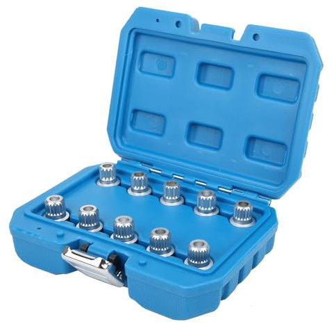 Leapiture 10pcs Lug Nut Remover Locking Lug Nut Extractor Wheel Lock Key Set Wheel Nut Extraction Kit for Car Tire Security Repair Shops