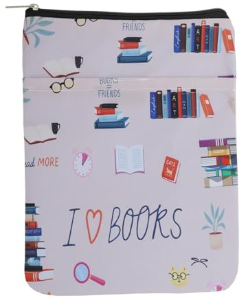 CAPASTEC Copertina Libro Protettiva Con Cerniera Lavabile Rosa | Dimensioni 28x21 Cm, Tasca 20x21 Cm, Protegge Da Graffi E Umidità, Chiusura Liscia, Per Amanti Dei Libri.