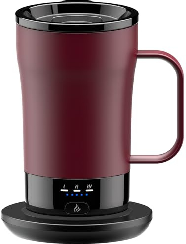 Self-Heating Coffee Mug, 14oz Heated Coffee Mug - Rechargeable Temperature Control Coffee Mug Keep Coffee Hot, Smart Mug Great Gift for Coffee Lovers & Slow Sippers