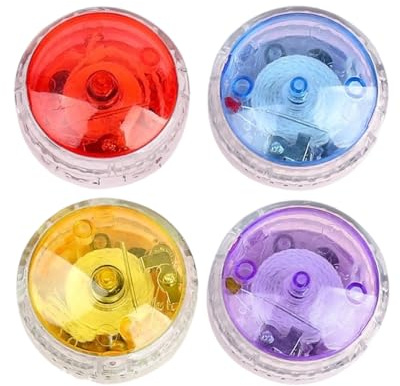 4 Pcs Light Up Yo Yo Balls, Flashing Responsive Yoyo Toys for Kids, Colorful LED Light Up Yoyo, Perfect for Beginners, Party Favors, and Fun Trick Play for Kids