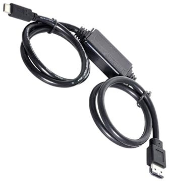 Uqezagpa Câble convertisseur USB 3.0 de type C vers ESATA avec alimentation 5 V pour disques durs externes ODD Vitesse de transfert de données 5 Gbit/s
