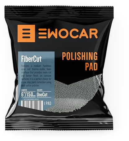 Ewocar FiberCut 150mm Polierpad – Profi-Schleifpad mit starker Abtragsleistung, mittelweichem Interface und perfektem Finish – ideal für Heavy Cut & One Step Polituren