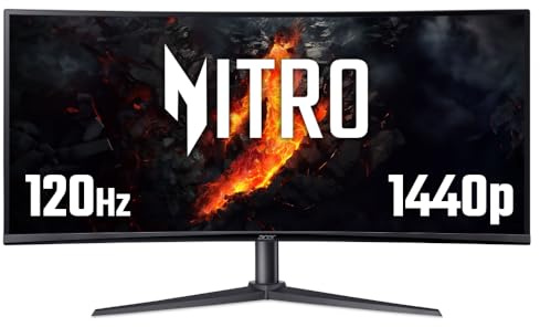 Acer NITRO XZ0 Nitro XZ340CUJ0 curved ultra-wide gaming monitor - 34, 21:9, 1500R curve, UltraWide Quad HD, 120Hz, 1ms, AdaptiveSync, HDR 10, HDMI & DP - UM.CX0EE.012