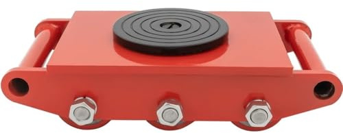Patín de Transporte de Maquinaria Carro de carga 6 rodillos for maquinaria industrial servicio pesado, transportador 8 T/17 600 lb(Red)