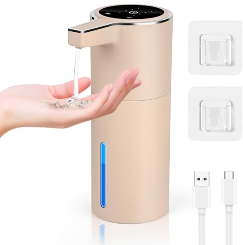 Gaethra Seifenspender Automatisch, 420ml Elektrischer Seifenspender mit Sensor, Seifenspender Automatisch Wandmontage, USB Wiederaufladbar, IPX5 Wasserdicht, für Bad, BüRo, KüChe
