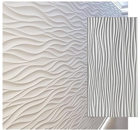 XLIHAWY 3D Wall Panels, Water Proof Faux Stone Wall Covering, Decoration Brick Wainscoting Panel For Exterior/Interior, 47.2 X 23.6(White,0.6x1.2m/23.6x47.2in/1pcs)