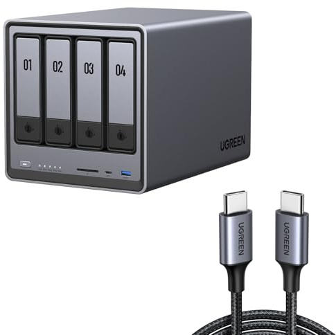 UGREEN NASync DXP4800 Plus 4-Bay Desktop-NAS mit USB C Kabel 60W