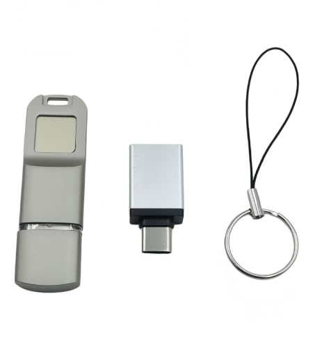 Ubric USB-minne av typ C med fingeravtryckskryptering på 16 GB i metall, biometriskt minne