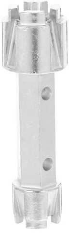 INOOMP Clé à Cliquet en Alliage D'aluminium Argenté Double Extrémité Outil Professionnel pour Retirer Bonde de Douche et Évier pour Chauffages et Salles de Bain