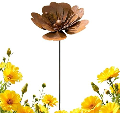 Garden Stakes Decorative | Outdoor Metal Garden Ornaments | Metal Yard Art Sign for Gardeners | Vibrant Gardens Wall Art with Stakes for Outside Lawn Patio Decor, Outdoor Decorative Ornament