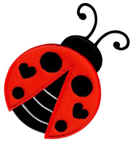 PatchMommy Marienkäfer Aufnäher zum Aufbügeln für Kinder, 9 x 6,35 cm | Gesticktes Bügelbild, Patch & Applikation für Baby- und Kinderkleidung & Rucksäcke – zum Aufbügeln oder Aufnähen