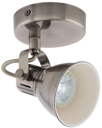 EGLO LED Wandlampe Seras, Deckenlampe industrial, Deckenstrahler aus Metall, Wohnzimmerlampe in Nickel-Antik, Flurlampe, Spot inkl. GU10 Leuchtmittel, warmweiß