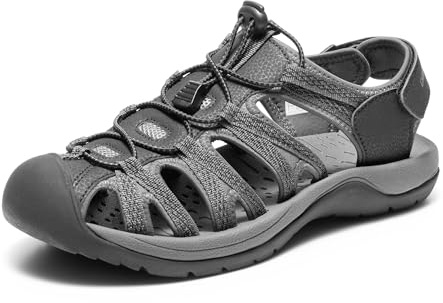 DREAM PAIRS Men's Adventurous Summer Outdoor Sandals,Size 10.5,Black/Dark/Grey,160912-M