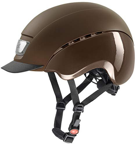 uvex elexxion pro - robuster Reithelm für Damen und Herren - individuelle Größenanpassung - optimale Belüftung - Brown matt-Brown Shiny - 57-59 cm
