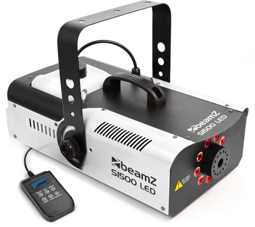 BeamZ S1500LED Nebelmaschine mit Lichteffekt 1500W RGBW Grau | Fogger, Fernbedienung, Timer, Intervall, DMX, 3, 5 Liter, Rauchmaschinen, Nebelmaschinen, Nebelmaschiene, Nebelgenerator