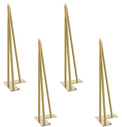 Set di 4 Gambe per mobili Gamba per Tavolo In Acciaio Gambe a Forcina Include Viti e Piedini Protezione Gratuiti (10-75cm)