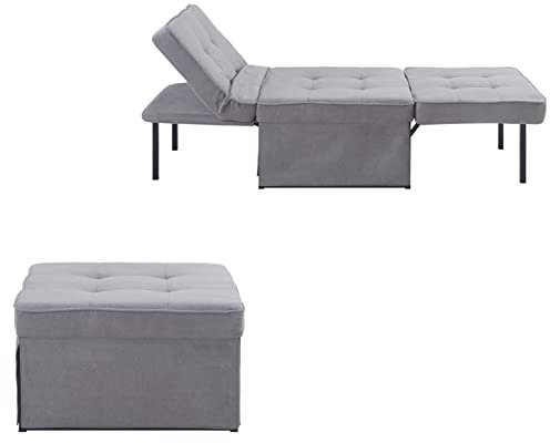 Atlantic Home Collection Sessel, Liege, Hocker Finn, Polyester, Grau, BxTxH: 80cm x 72cm x 43cm