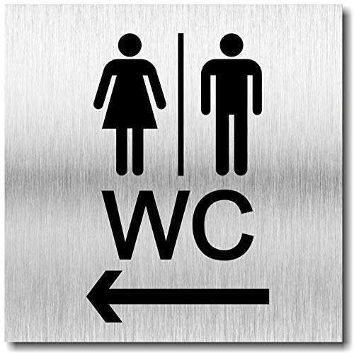 WC Schild Links Damen Herren UV Druck 12 x 12cm - 3mm Aluverbund - Made in Germany - Art.Nr. 2101