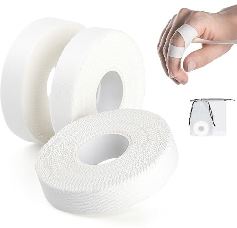 Anstore Klättertejp, 1,5 cm x 13,7 m, fingertejp, vit sporttejp för klättring, styrketräning, volleyboll, handboll, boulder, 3 rullar