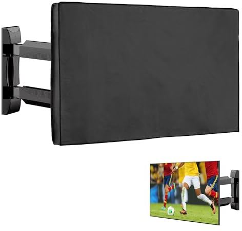 kwmobile Housse écran TV compatible avec 65 TV - Housse de protection TV extérieure contre intempéries, poussière et éclaboussures - noir