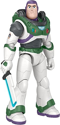 Disney and Pixar Lightyear Toys, Talking Buzz Lightyear 12 Inch Action Figure with Motion, Light and Sound, Laser Blade Action, HHJ76