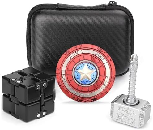 Cool Fidget Spinner Zappeln Spinner Paket, Flippige Kette, Spinner Hammer, Superheld Spinners Metallspielzeug Set Stuffer Geschenk für Teenager Kinder Erwachsene Stress und Angstabbau (3 Stück)