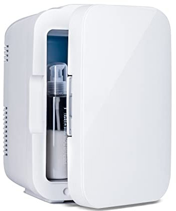YU YUSING Mini Frigo Cosmétique 4 L, Frigo de Chambre avec Fonction Chaud/Froid, Mini Réfrigérateur Portable, Pour Voiture Bureau Camping 220V 12V AC DC Blanc