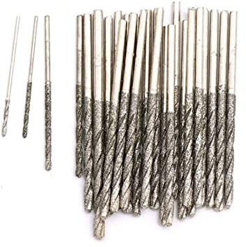 ZZSRJ 0.8mm 1mm 1.2mm 1.5mm 1.8mm 2mm 2.5mm 3mm Diamant Enduit Pointe Pointe Foret hélicoïdal for Verre Bijoux Pierre carrelage (Color : 10Pcs, Hole Diameter : 1.8mm)