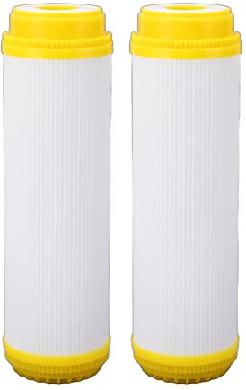 2Pcs Cartouche de Filtre à Eau, Haute Valeur D'iode GAC Charbon Actif de Coquille de Noix de Coco, ABSorbe Soigneusement La Couleur et L'odeur de L'eau, Kit de Filtre Universel 10in pour La Maison