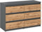MRBLS_HOME Kommode mit 6 Schubladen Sideboard Schubladenschrank Kleiderschrank Modern Möbel mit Schubladen für Ihr Schlafzimmer (Grau Matt - Wotan) – 100 x 71,5 x 33,5 cm (B/H/T)