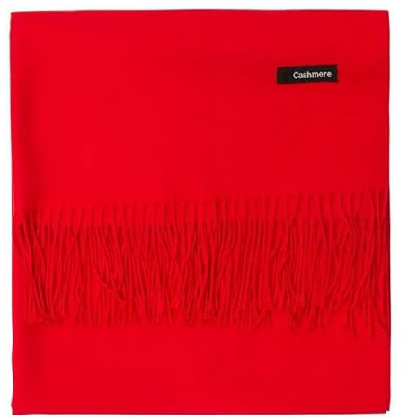 Stfery Kaschmir Schal Damen Rot, Winterschal Damen XXL Scarf Einfarbige Quaste Halstuch 200x70CM Weich Warm