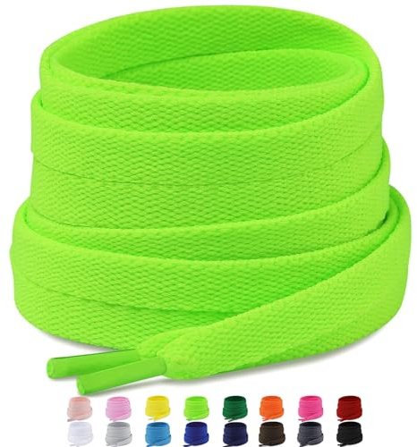 Puzeam 2 Paar Premium 8mm Flache Schnürsenkel für Sneakers, Turnschuhe | Reißfest Schuhbänder für Sportschuhe, Ersatz Schuhband
