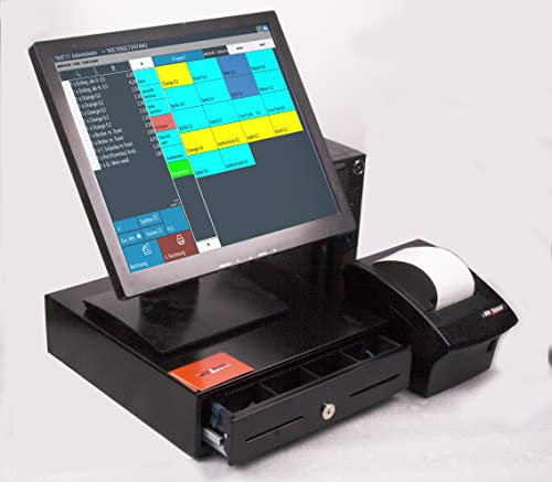 17 Touchscreen Kassensystem für Handel und Schnellgastronomie (Imbiss, Zeitungs-Kiosk, Döner-Laden, Bäckerei usw.) TSE-konform, integriertes Zeitungsmodul