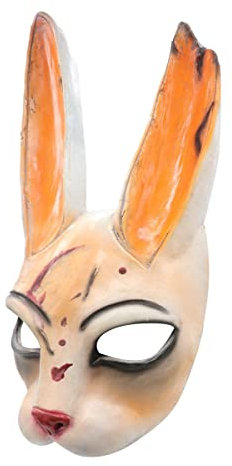 Hworks Hasenmaske Latex Tier Kopfbedeckung Cosplay Kostüm Requisiten für Halloween Party