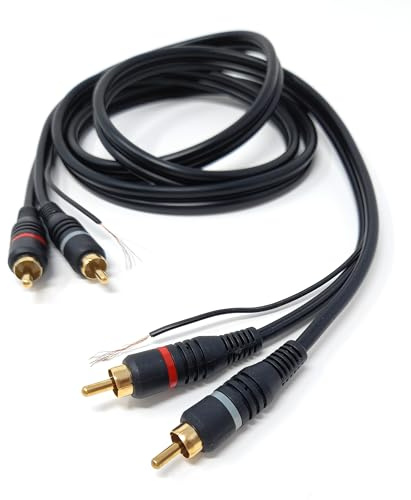 Drut Cavo di Terra per Mixer Giradischi RCA Doppio a RCA da 1,5 m con Cavo terminali di Terra (5 Piedi)